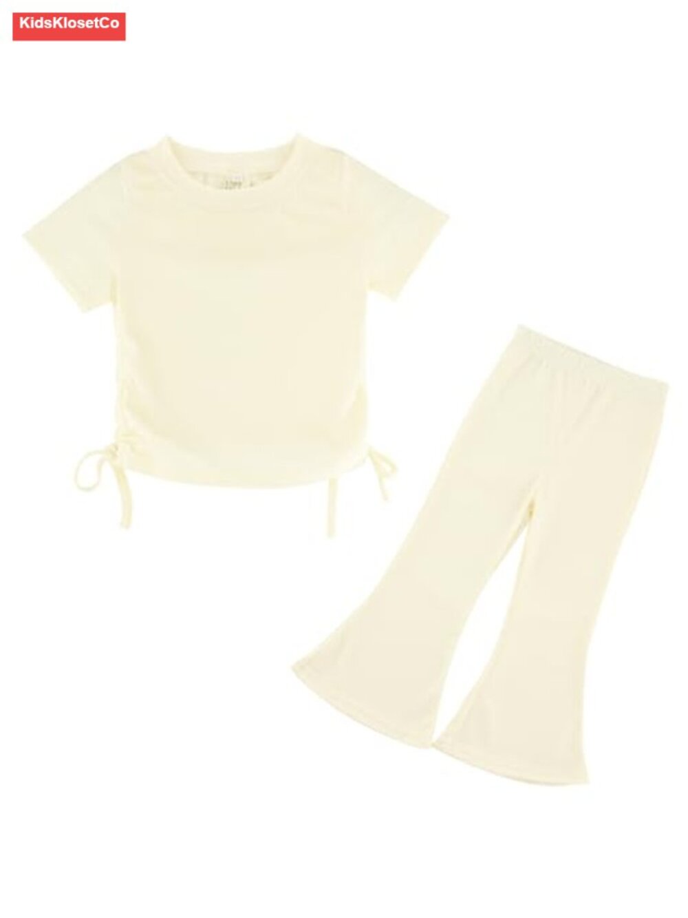 Toddler Baby Girls Summer Clothes Set - Short Sleeve Tee & Flared Pants 2T-7Y